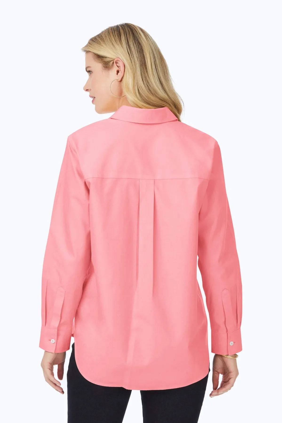 Boyfriend Pinpoint No Iron Long Sleeve Tunic