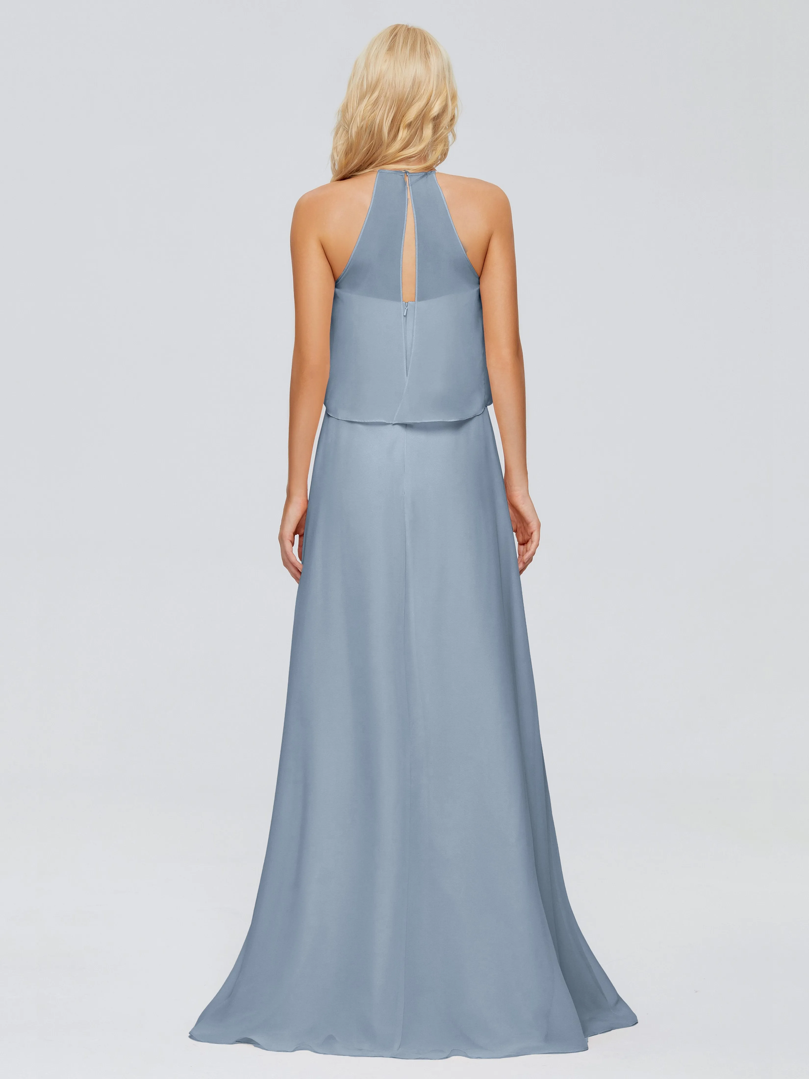 Liliana Simple Halter Chiffon Bridesmaid Dresses
