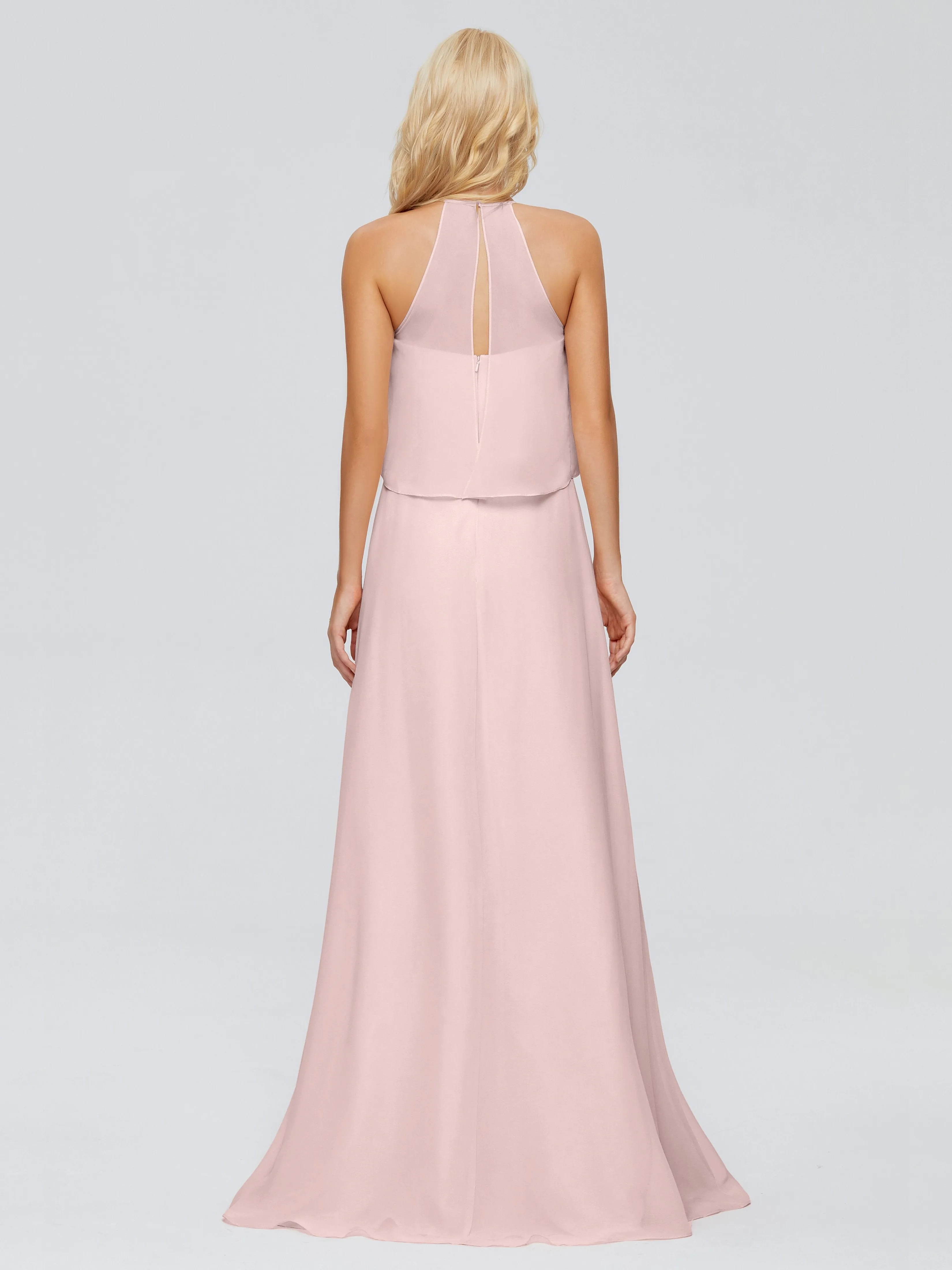 Liliana Simple Halter Chiffon Bridesmaid Dresses