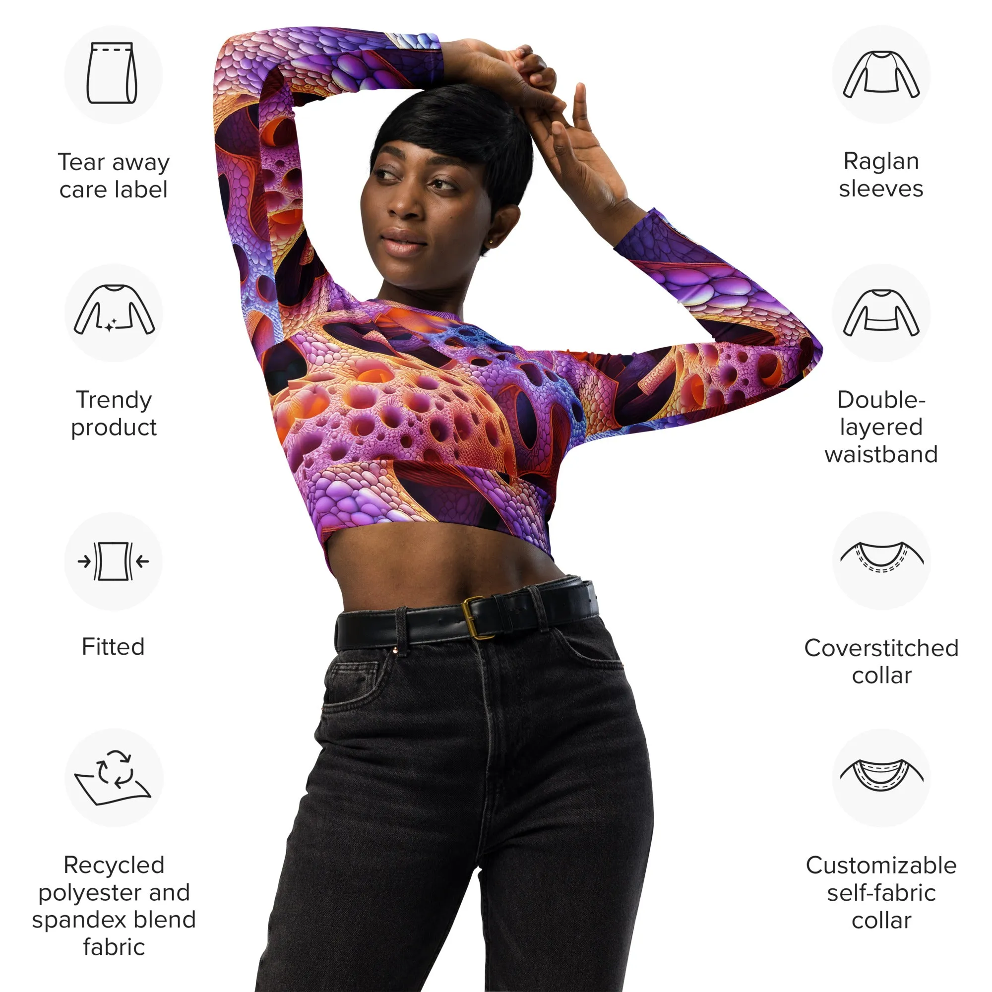 Long-Sleeve Crop Top Looking Inwards