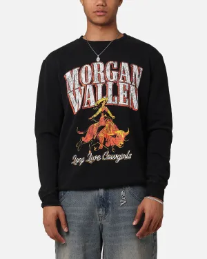 Morgan Wallen Long Live Cowgirls Crew Long Sleeve T-Shirt Washed Black